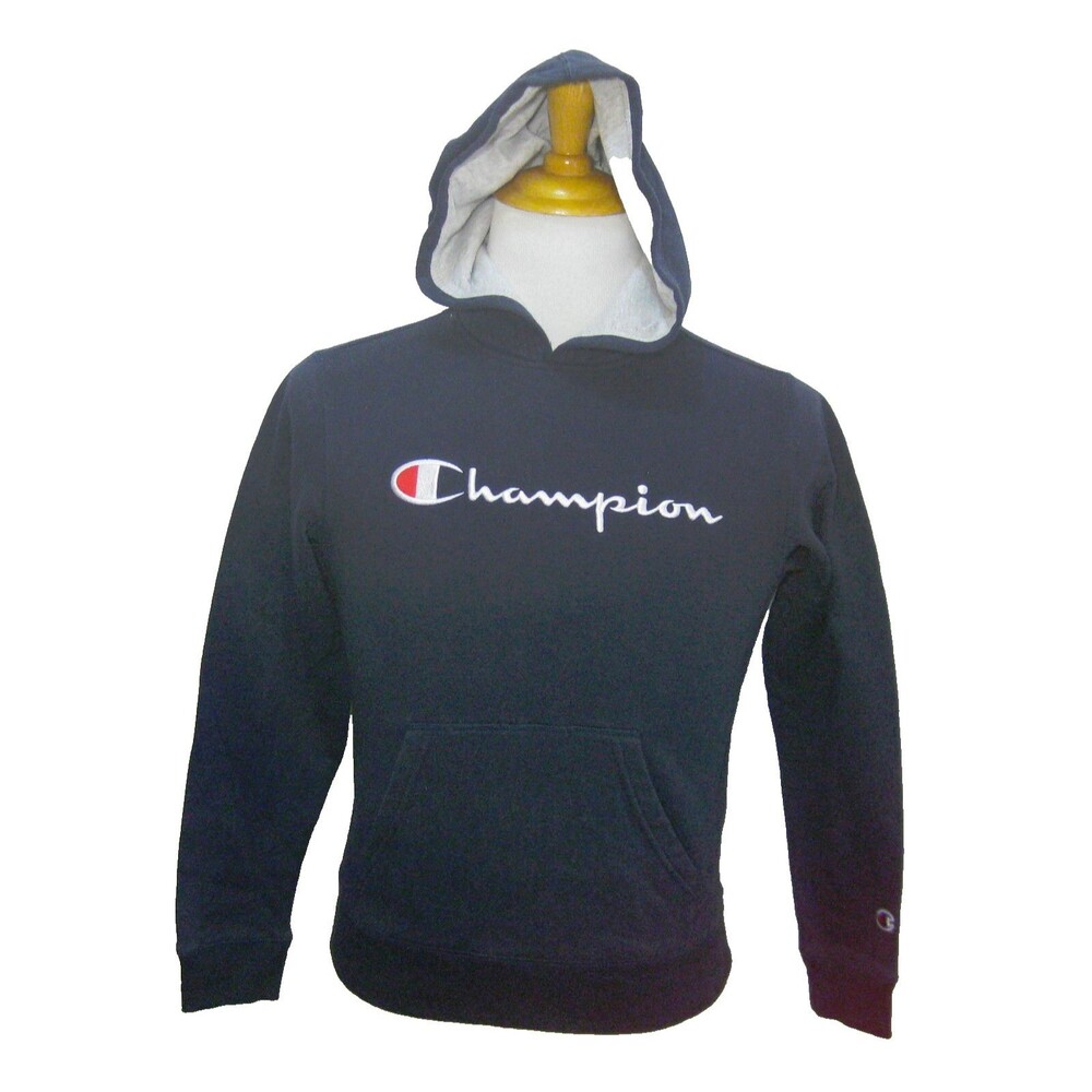 CHAMPION Boy's (Size Large) Blue Hoodie Spellout Logo Hooded Sweatshirt Shirt